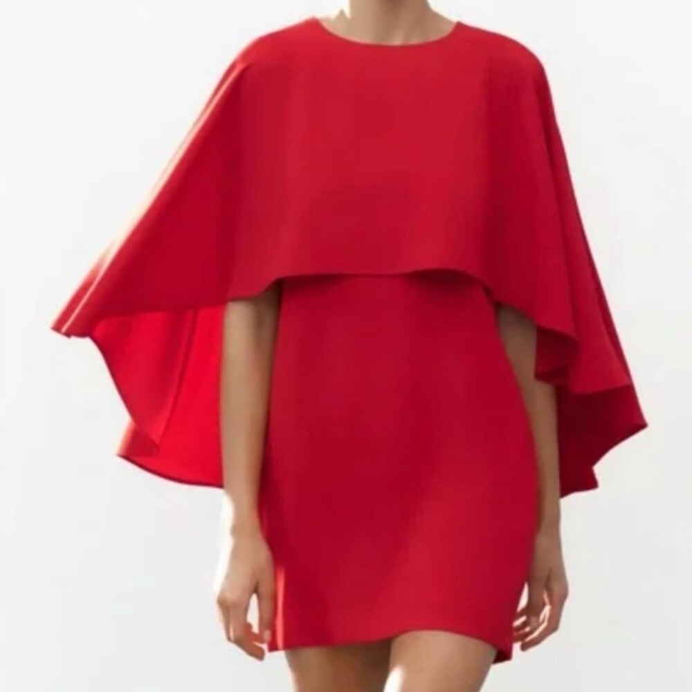 Zara red cape mini dress Sz M